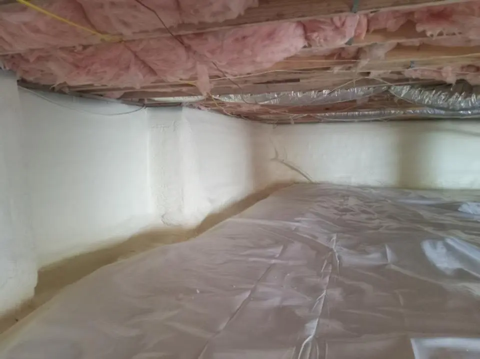 Crawl space encapsulation with closed-cell spray foam for Attic Insulation in Bright